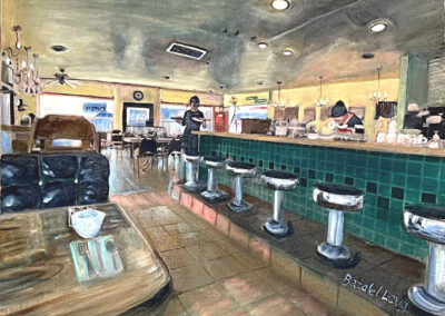 painting of cafe diner