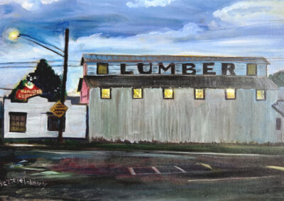 painting of lumberyard